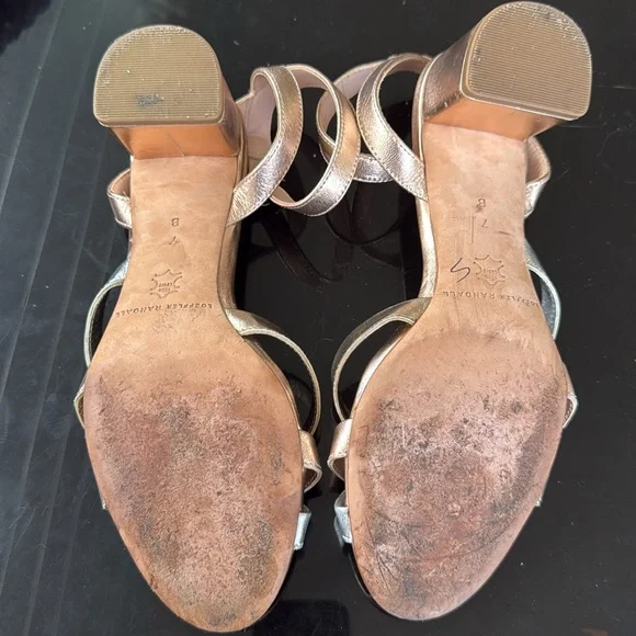 Loeffler Randall Anny Sandal Heel Multi Rose Gold Silver Bow Knot 7 - Picture 7 of 7